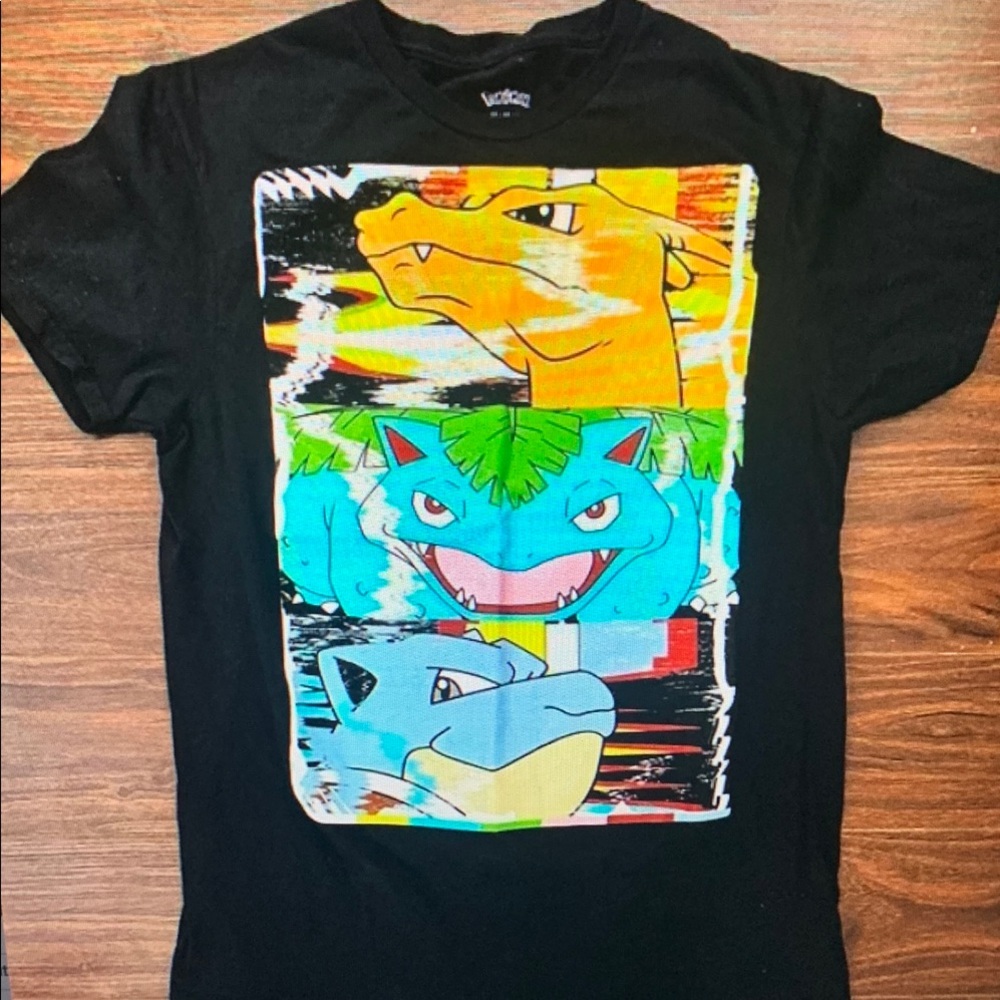 Black Graphic Tee with Colorful Design